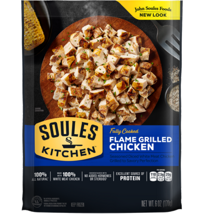 Soules Kitchen Flame Grilled Diced Chicken packaging