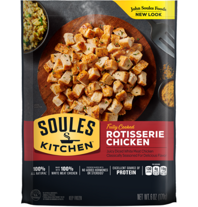 Soules Kitchen Rotisserie Diced Chicken packaging
